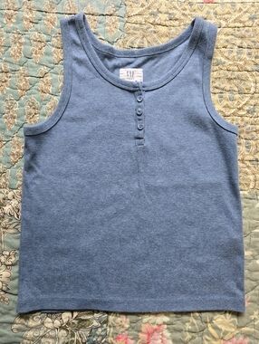 GAP Teen Henley Ribbed Tank Top Girls Size XXL 152/162, Fits 12-14